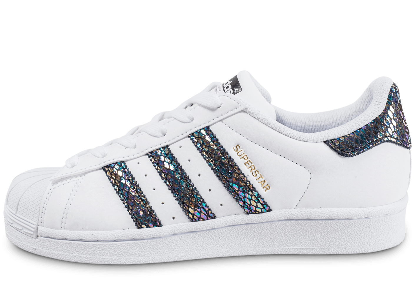 adidas superstar femme blanche et grise